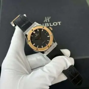 Hublot Classic Fusion Replica Watches Black Dial King Gold Bezel 42mm