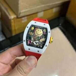 Richard Mille Replica 1:1 Watch RM88 Smiley Red Rubber Strap 42mm