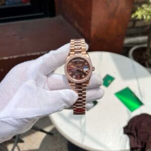 Rolex Replica 1:1 Watch Day-Date Rose Gold Plated Chocolate Dial EW Factory 36mm