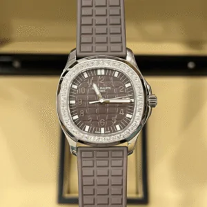 Patek Philippe Aquanaut 5067 Replica 1:1 Watch Gray With Diamonds Bezel PPF 35.6mm